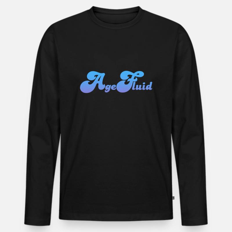 Agefluid - Männer Premium Bio Langarmshirt - Schwarz