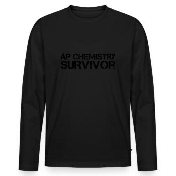AP Chimie Drôle Lycée AP Class Survivor - T-shirt manches longues Premium bio Homme - noir - Devant - Nico (187cm)