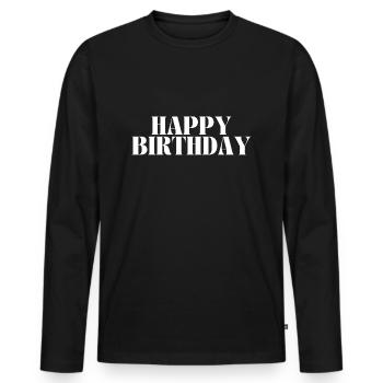 Bon anniversaire - T-shirt manches longues Premium bio Homme - noir - Devant - Nico (187cm)