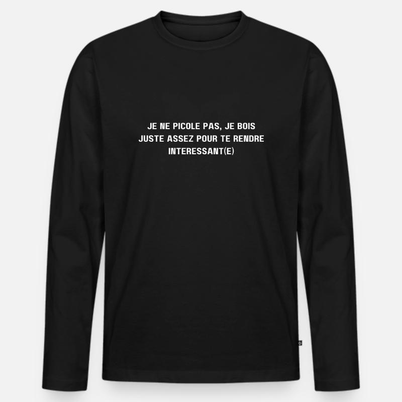 Ich trinke nicht (1c) - Männer Premium Bio Langarmshirt - Schwarz