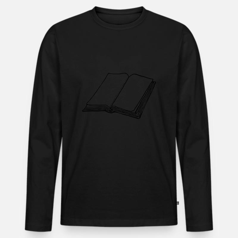 Buch - Männer Premium Bio Langarmshirt - Schwarz