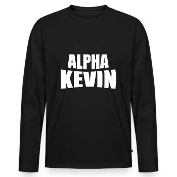 Alpha Kevin - T-shirt manches longues Premium bio Homme - noir - Devant - Nico (187cm)