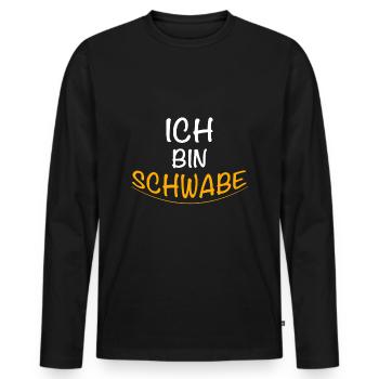 Ich Bin SCHWABE Unterstrichen I Goldenes Schwaben - Männer Premium Bio Langarmshirt - Schwarz - Vorne - Nico (187cm)