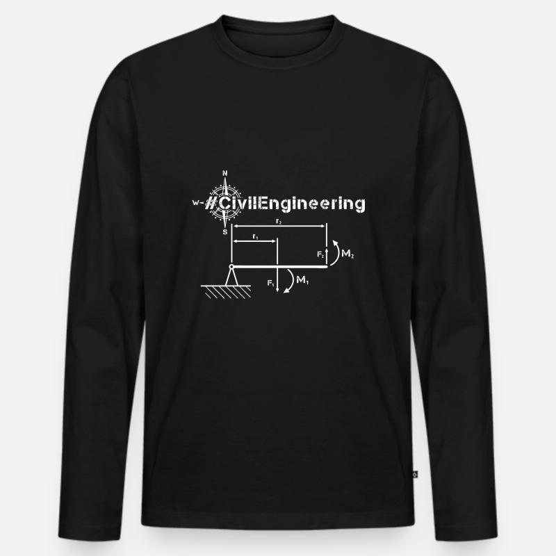 Bauingenieur Statiker - Männer Premium Bio Langarmshirt - Schwarz