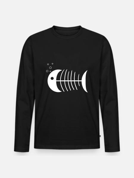 Fish - Men's Premium Organic Long Sleeve Shirt - black