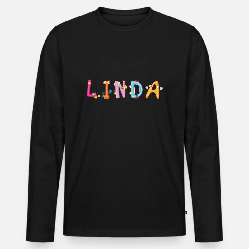 Linda - Männer Premium Bio Langarmshirt - Schwarz