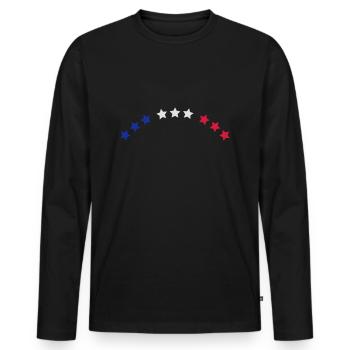 bow proud stars flying falling star 3 colors franc - Men's Premium Organic Long Sleeve Shirt - black - Front - Nico (187cm)