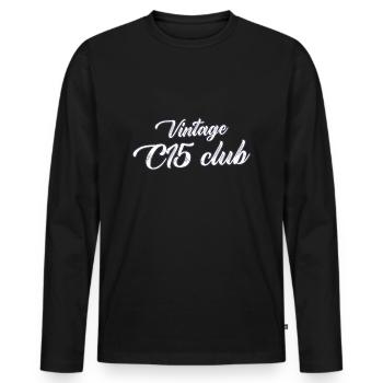 Vintage C15 club - T-shirt manches longues Premium bio Homme - noir - Devant - Nico (187cm)