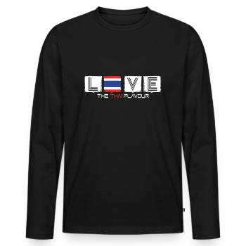 thaïlande thai love bangkok baht thaïlande drapeau - T-shirt manches longues Premium bio Homme - noir - Devant - Nico (187cm)