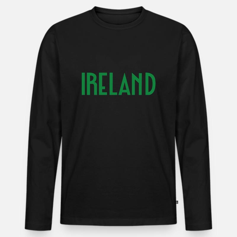 Irland - Männer Premium Bio Langarmshirt - Schwarz
