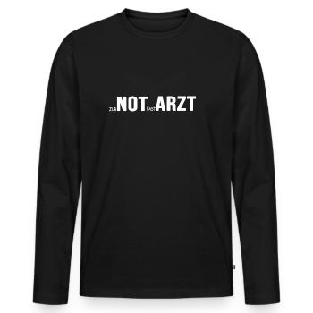 notarzt zur not fast arzt - Männer Premium Bio Langarmshirt - Schwarz - Vorne - Nico (187cm)