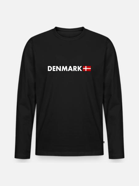 Dänemark - Männer Premium Bio Langarmshirt - Schwarz