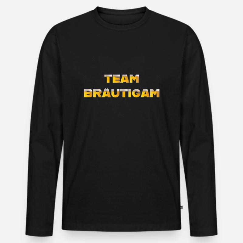 Team Bräutigam - Männer Premium Bio Langarmshirt - Schwarz