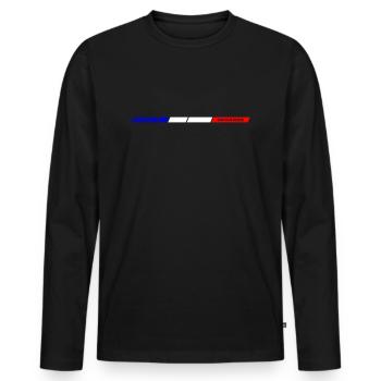 FRANCE - T-shirt manches longues Premium bio Homme - noir - Devant - Nico (187cm)