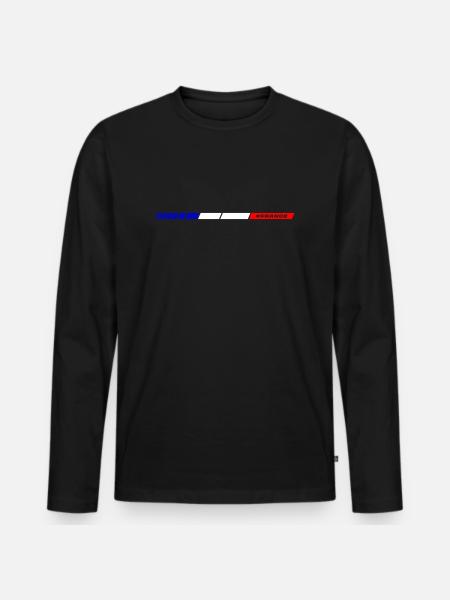 FRANCE - Men's Premium Organic Long Sleeve Shirt - black