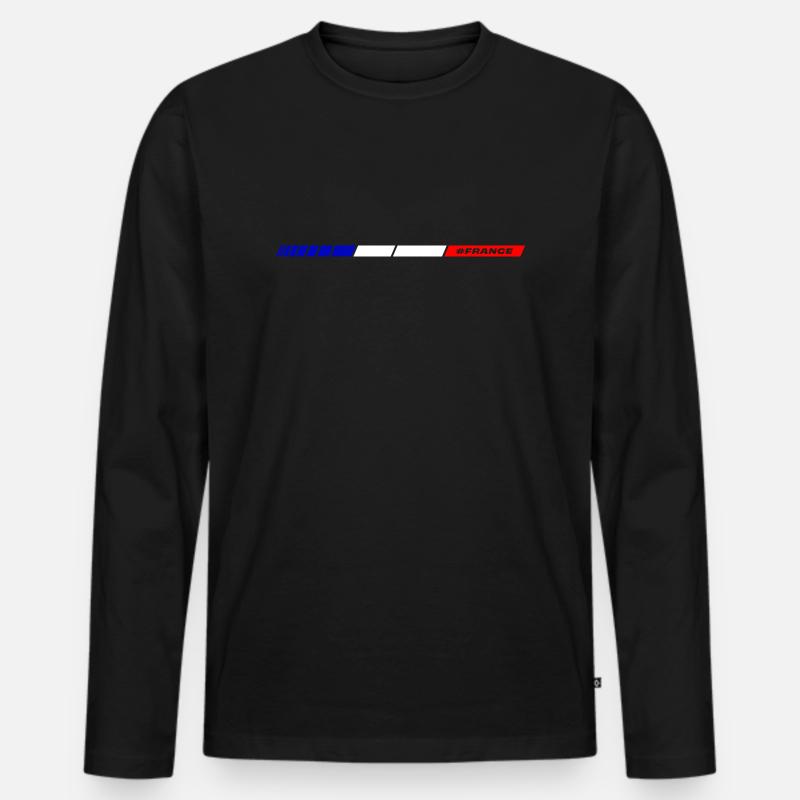 FRANCE - Männer Premium Bio Langarmshirt - Schwarz