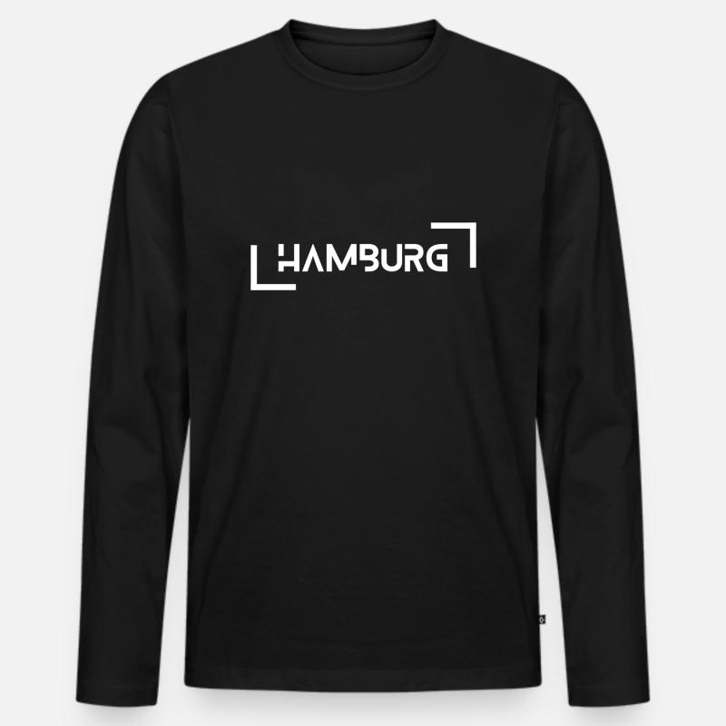 Hamburg - Männer Premium Bio Langarmshirt - Schwarz