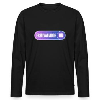 Festivalmode ON - Männer Premium Bio Langarmshirt - Schwarz - Vorne - Nico (187cm)