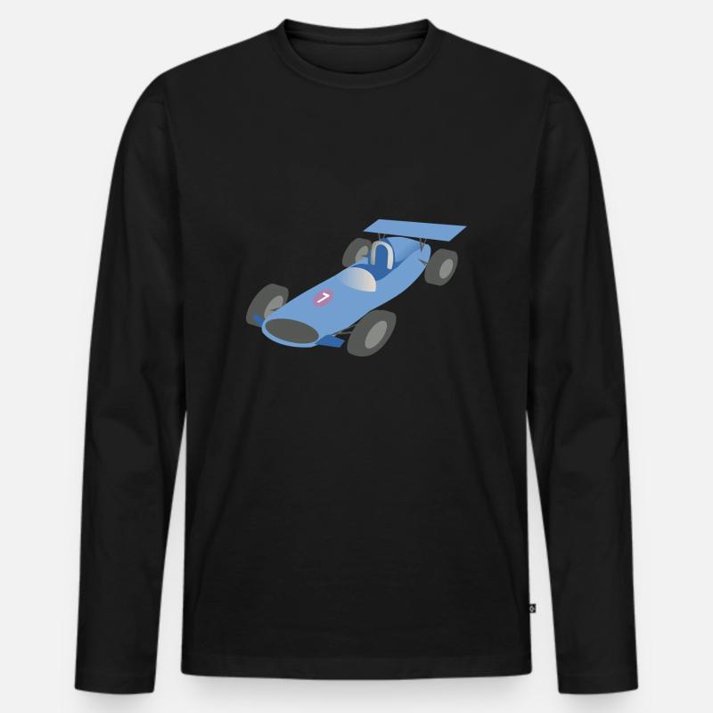 Rennwagen - Männer Premium Bio Langarmshirt - Schwarz