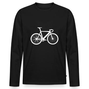 Track Cycling - Men's Premium Organic Long Sleeve Shirt - black - Front - Nico (187cm)
