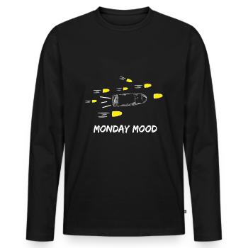 Humeur du lundi - T-shirt manches longues Premium bio Homme - noir - Devant - Nico (187cm)