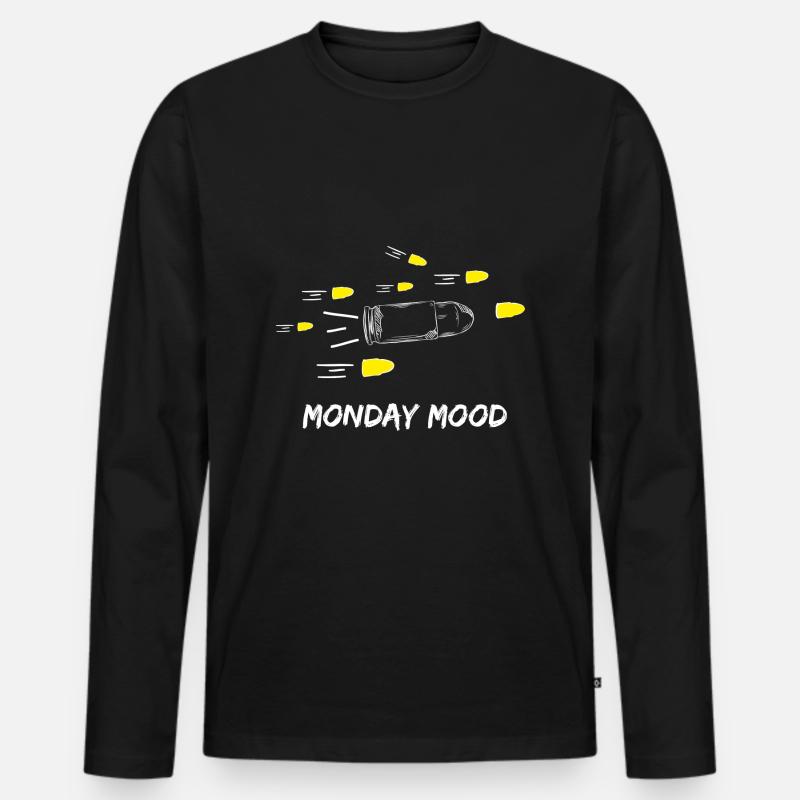 Monday Mood - Männer Premium Bio Langarmshirt - Schwarz