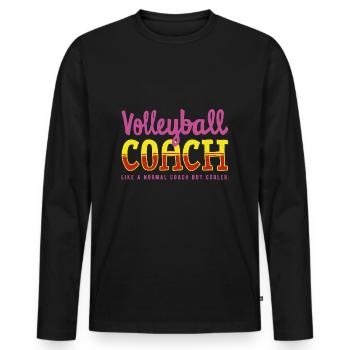 Entraîneur de volleyball. Entraîneur de volleyball - T-shirt manches longues Premium bio Homme - noir - Devant - Nico (187cm)