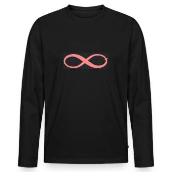 Hotwife infinity pink symbol - Men's Premium Organic Long Sleeve Shirt - black - Front - Nico (187cm)