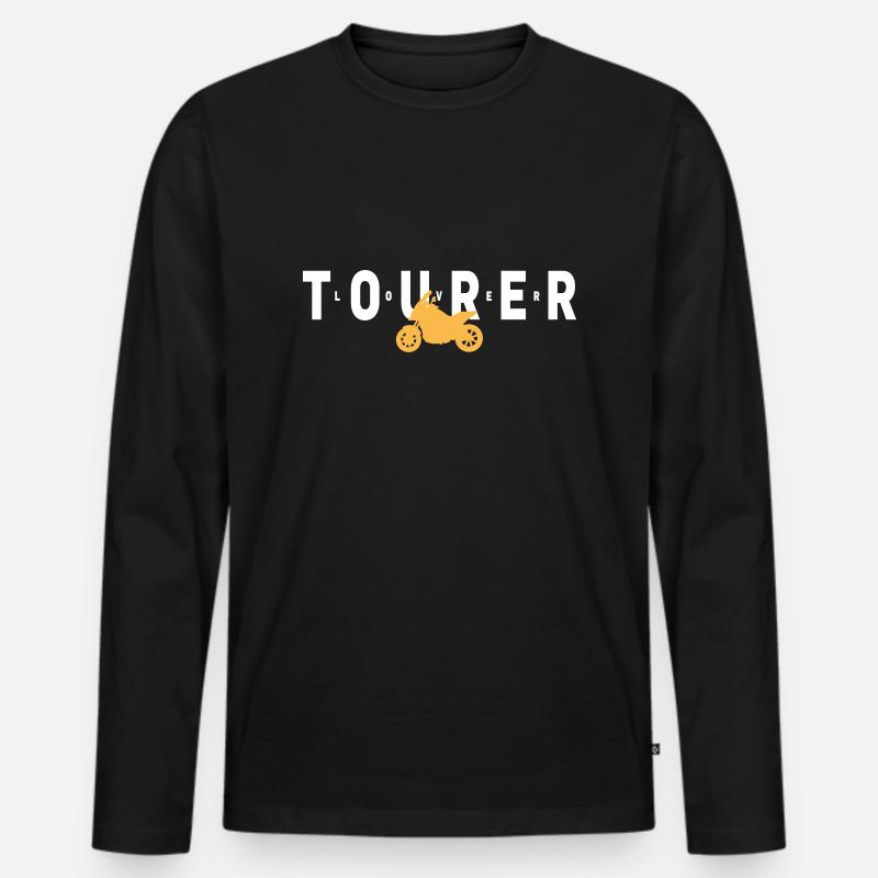 Tourer Motorrad Statement - Männer Premium Bio Langarmshirt - Schwarz