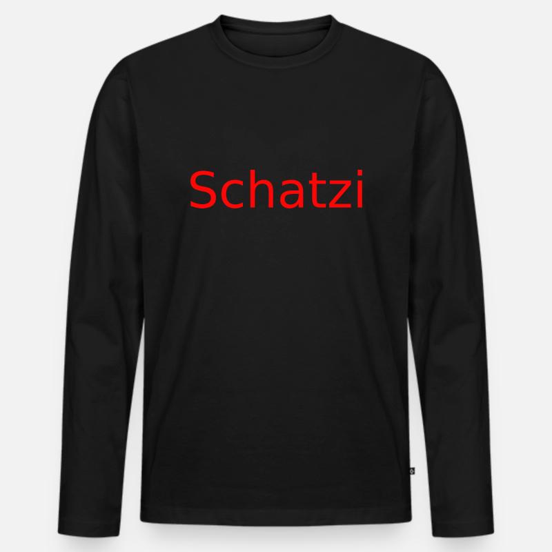 Schatzi ror - Männer Premium Bio Langarmshirt - Schwarz