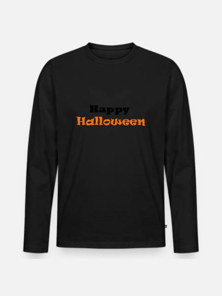 Happy Halloween - Men's Premium Organic Long Sleeve Shirt - black