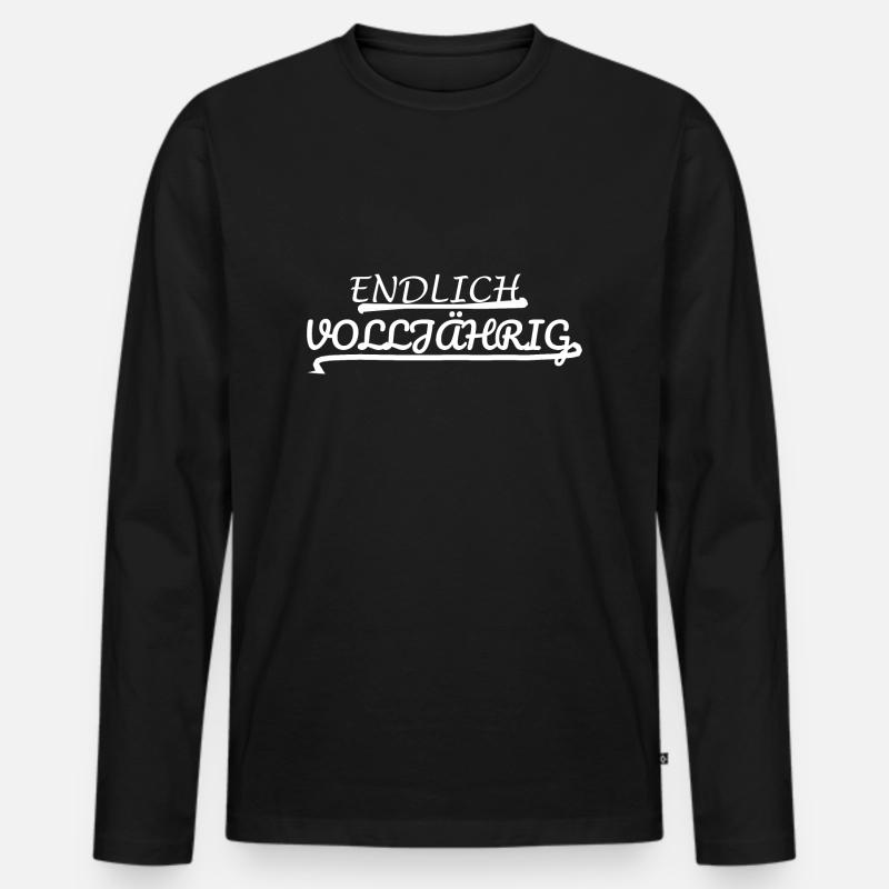 endlich volljährig - Männer Premium Bio Langarmshirt - Schwarz