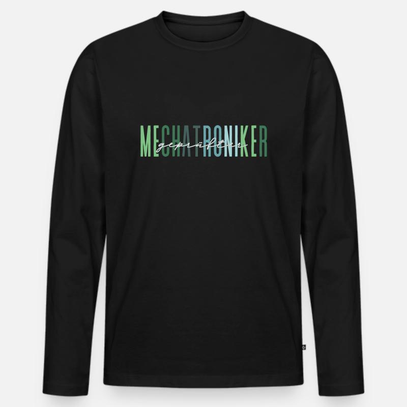 geprüfter Mechatroniker - edles Design - Männer Premium Bio Langarmshirt - Schwarz