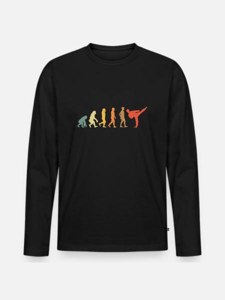 Capoeira Kampfsport Vintage Retro - Männer Premium Bio Langarmshirt - Schwarz