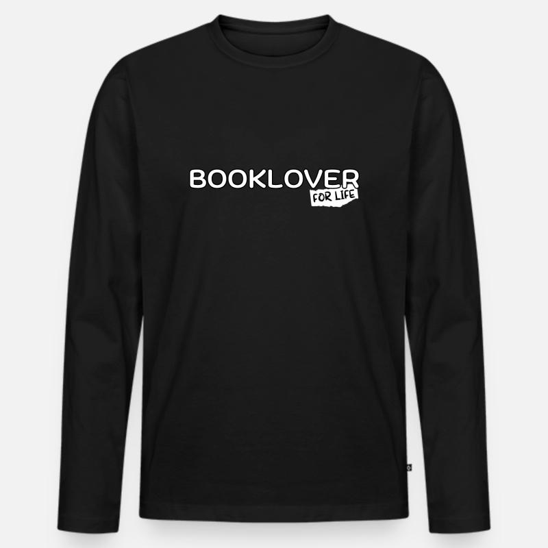 Booklover for life - Männer Premium Bio Langarmshirt - Schwarz
