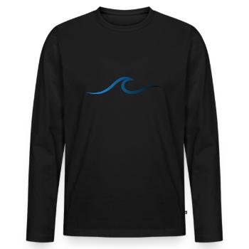 Surf de vagues - T-shirt manches longues Premium bio Homme - noir - Devant - Nico (187cm)