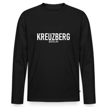 Kreuzberg - Berlin - District - Germany - Men's Premium Organic Long Sleeve Shirt - black - Front - Nico (187cm)