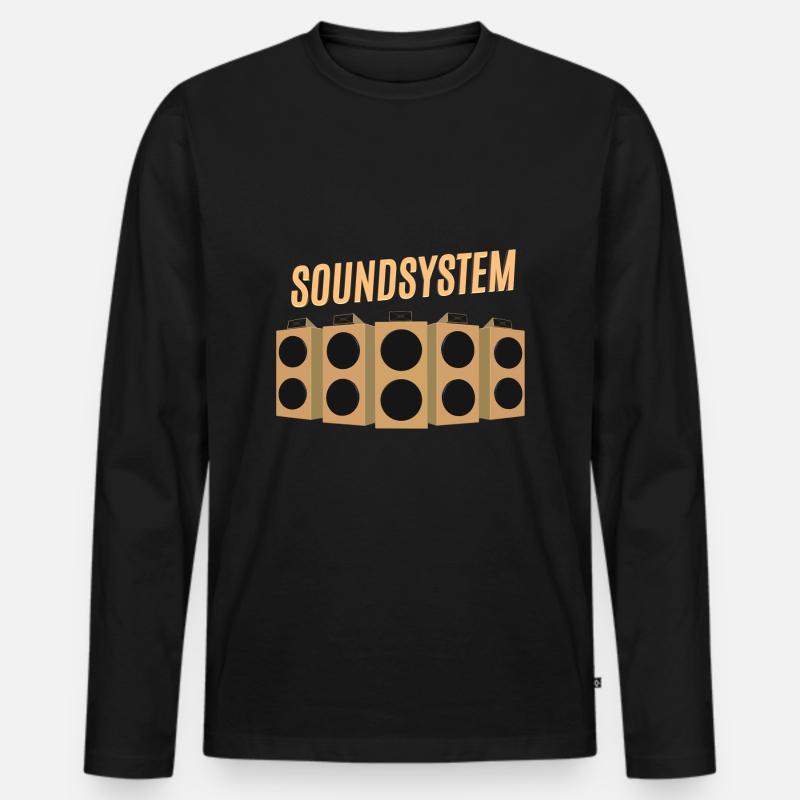 Soundsystem Dub Reggae - Männer Premium Bio Langarmshirt - Schwarz