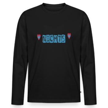 Nichts - für Nichts schenken - Männer Premium Bio Langarmshirt - Schwarz - Vorne - Nico (187cm)