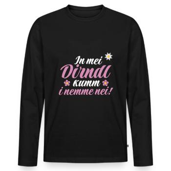 In Mei Dirndl Kumm I Nimma Nei | - Männer Premium Bio Langarmshirt - Schwarz - Vorne - Nico (187cm)