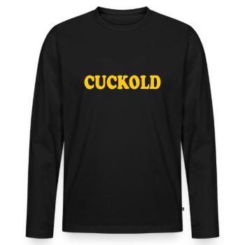 Cuckold - T-shirt manches longues Premium bio Homme - noir - Devant - Nico (187cm)