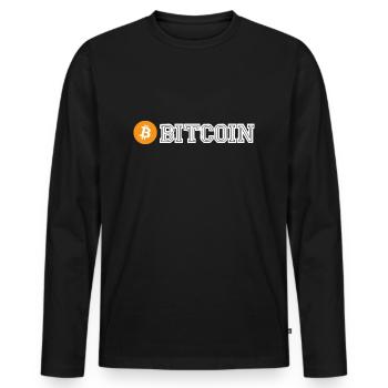 Bitcoin (Bitcoin) - Männer Premium Bio Langarmshirt - Schwarz - Vorne - Nico (187cm)