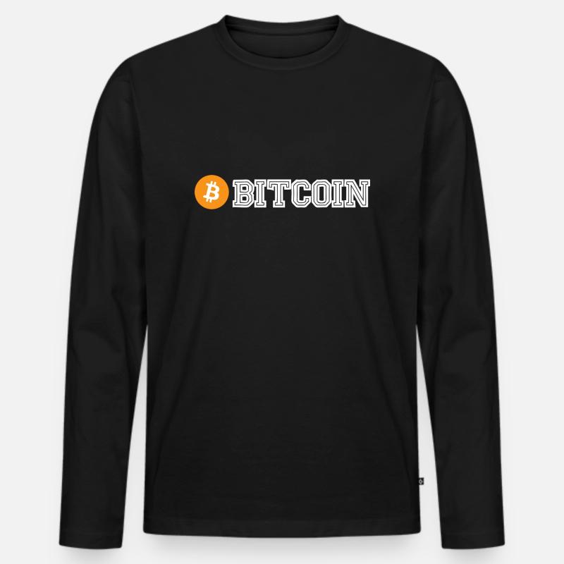 Bitcoin (Bitcoin) - Männer Premium Bio Langarmshirt - Schwarz
