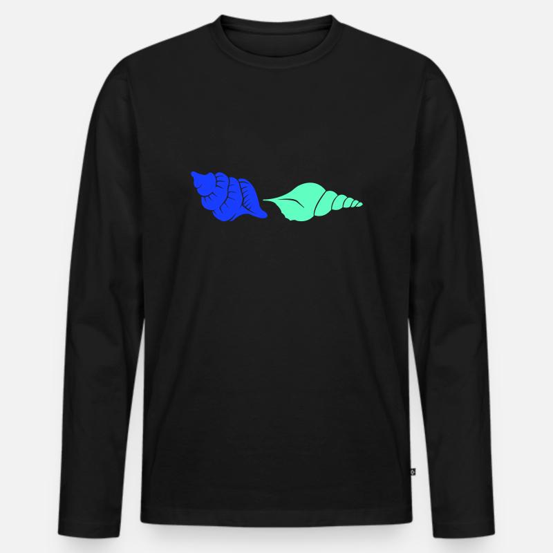 muscheln - Männer Premium Bio Langarmshirt - Schwarz