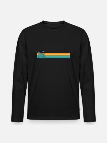 Trommer Schlagzeug Retro - Premium økologisk langærmet T-shirt til mænd - sort