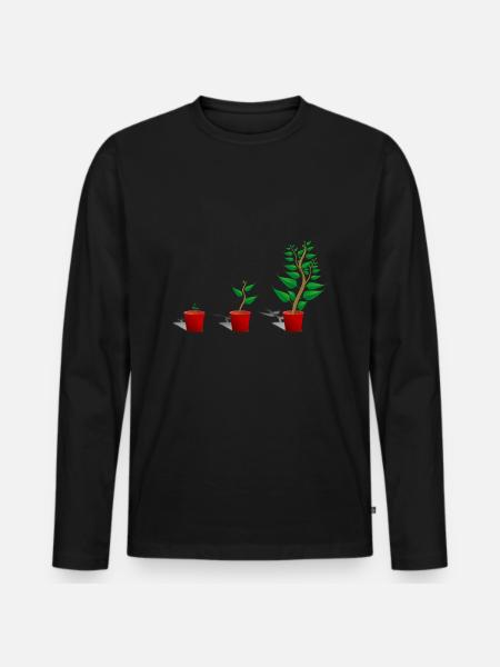 Plant growth - Men's Premium Organic Long Sleeve Shirt - black