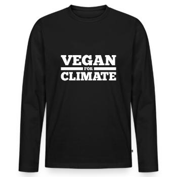 vegan for climate - Men's Premium Organic Long Sleeve Shirt - black - Front - Nico (187cm)