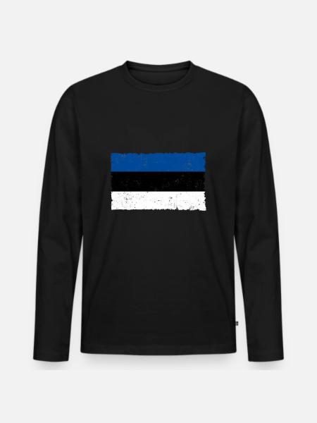Estland - Männer Premium Bio Langarmshirt - Schwarz