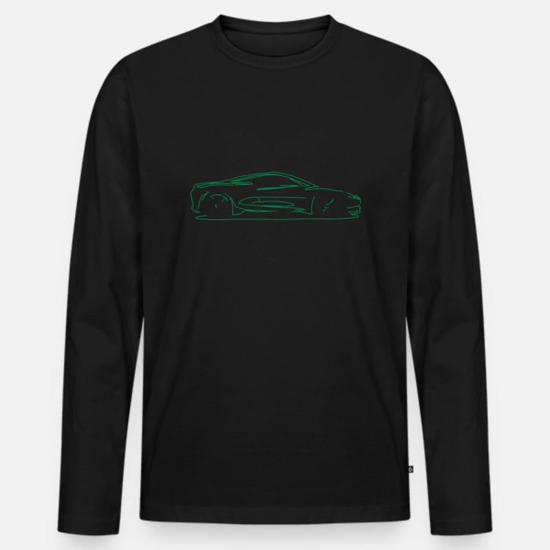 car sketch - Männer Premium Bio Langarmshirt - Schwarz