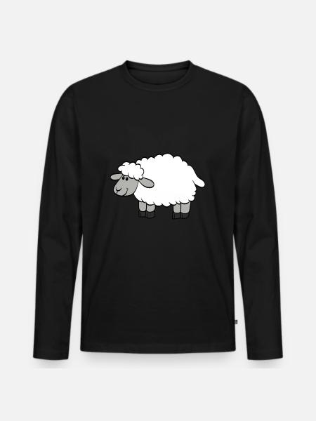 sheep - Men's Premium Organic Long Sleeve Shirt - black